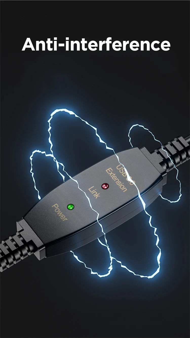 Wholesale High Speed USB3.0 Active Extension Cable Male to Female Cord with Signal Booster USB3.0 Cable for Scanner