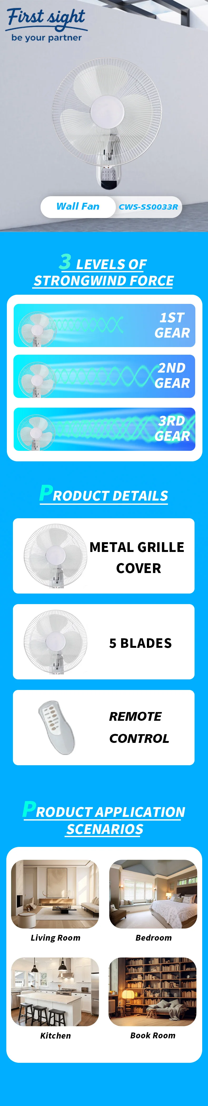Oscillating Plastic Bathroom Fan, 18-Inch, Electric - detail 2