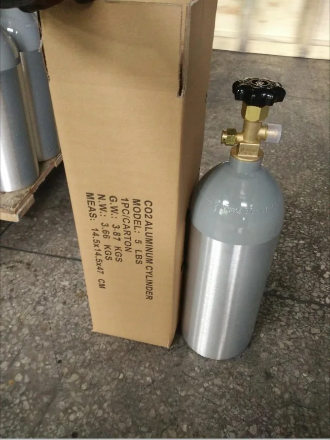 1L 2L 3L 5L 10L Refillable High-Pressure Food Grade Aluminum CO2 Tank Cylinder for Beverages & Aquariums