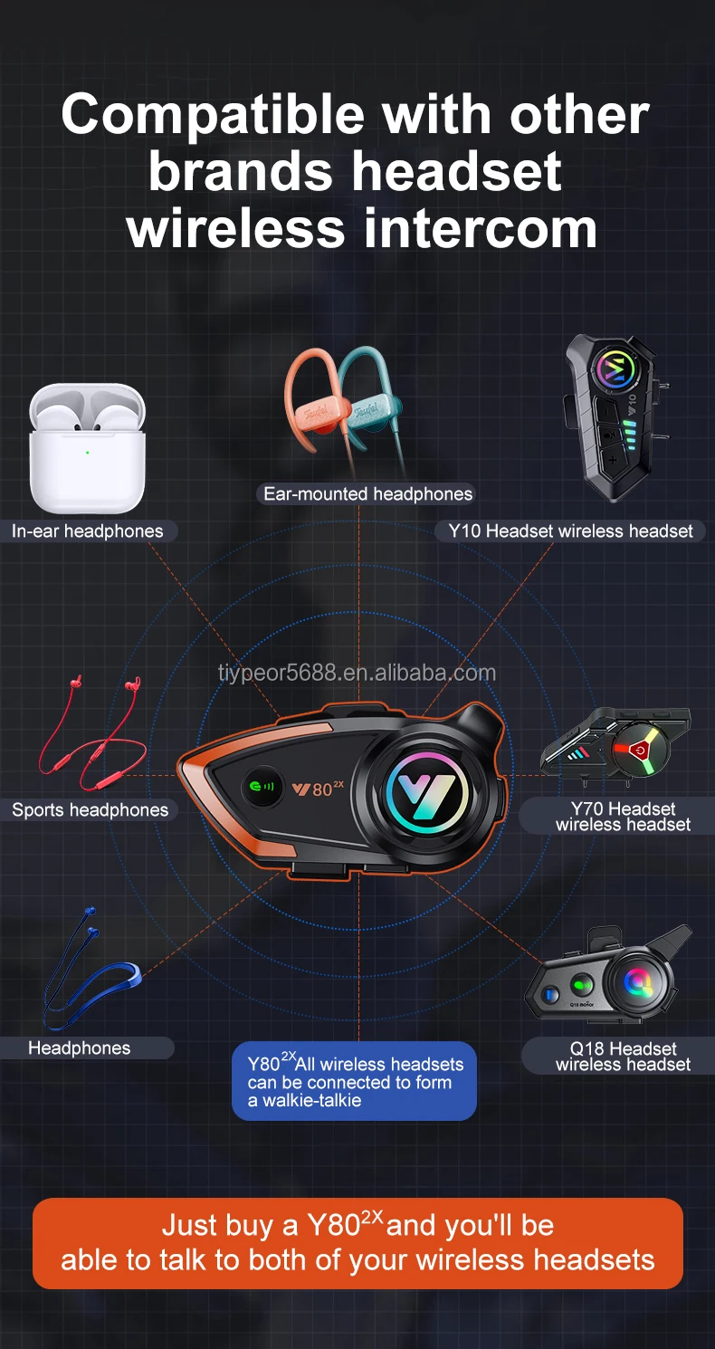 product tiypeor motorcycle helmet intercom bt headset v50 hands free call wireless noise reduction waterproof 1000m interphone-3