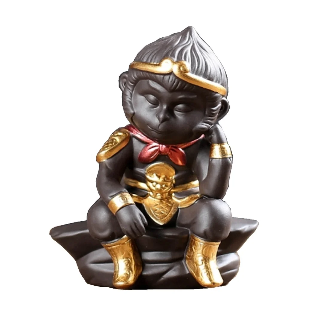 Chinese Tea Accessories Sun Wukong Mini Figure Tea Pet Monkey King Statue Tea Pet Home Table Decoration Ceramic Patung Monkey Buy Chinese Purple Clay Monkey King Statue Tea Pet Wukong Other