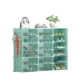 Simple Assembly Economy Home Saving Space Door Cabinet Multi Layer Plastic Shoe Cabinet Dust Proof Shoe Rack