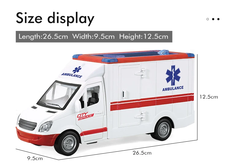 【中古】 Feel the Pain Ambulance Hot Sale 1:16 Inertial Friction Toy Ambulance - Kid Sound