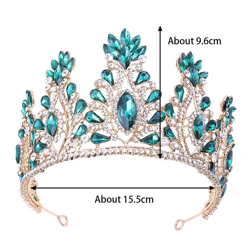Korean Princess Crown - Baroque Rhinestone Hair Crown