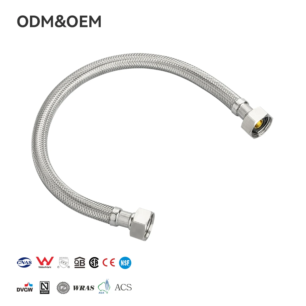 Modern Kitchen Faucet Plumbing Hose EPDM Inner Tube Braided Flexible Dishwasher 1/4 in Diameter 10 BAR Brass