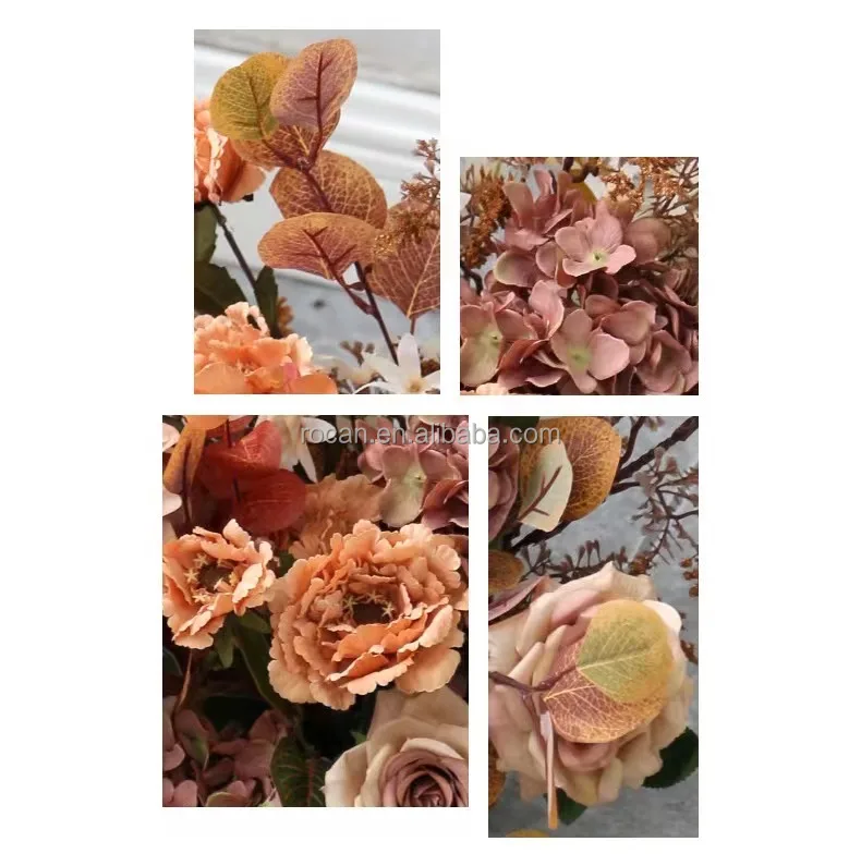 Terracotta Dusty Rust Orange Autumn Fall Wedding Flower Garland  Round Arch Wedding Swag for Circular ArchWedding Backdrop