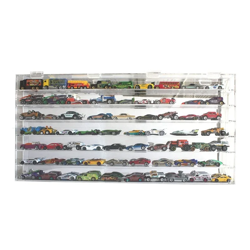 Wall Mounted Transparent Acrylic 1/64 Diecast Mode Car Storage Shelf