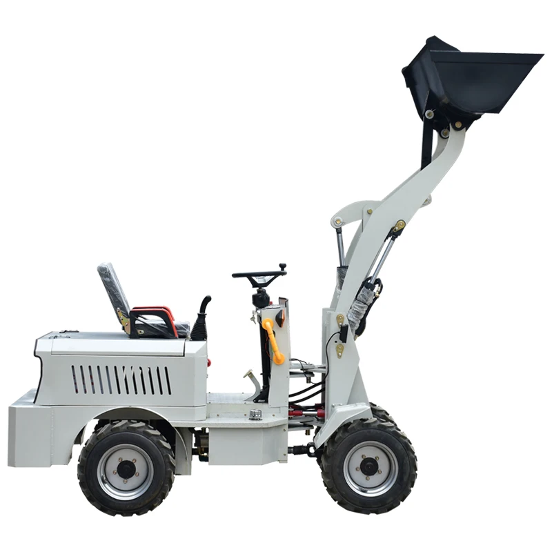 Four Wheel Front Mini Electric Loader For Farm Industries With 0.8 Ton Grabber Forklift For Sale
