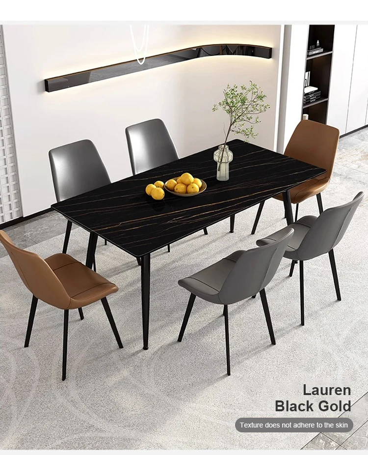 High Quality Restaurant Table Marble Tabletop Gold Stainless Steel