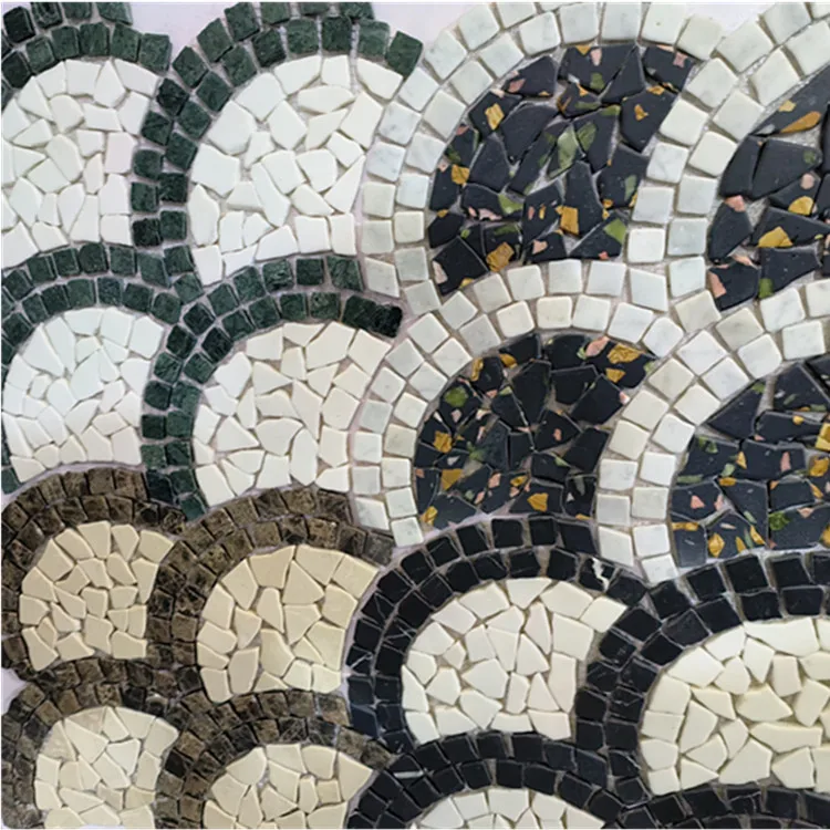 モダンデザイン天然石大理石モザイクタイル床壁用花柄クラフトプール用