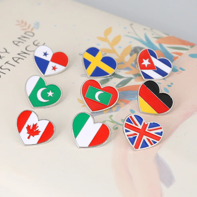 Custom Soft Enamel Rectangle Different State Shaped Country Badge Logo American Texas Dominos Pizza Palestine Flag Pin Factory