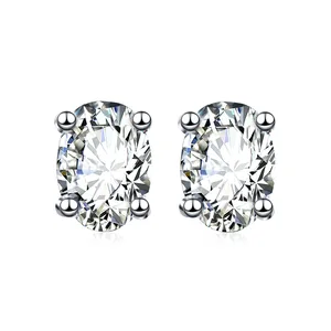 Hot Selling Simple Classic 1 Karat Moissanite Earrings Special-shaped S925 Silver  for Women