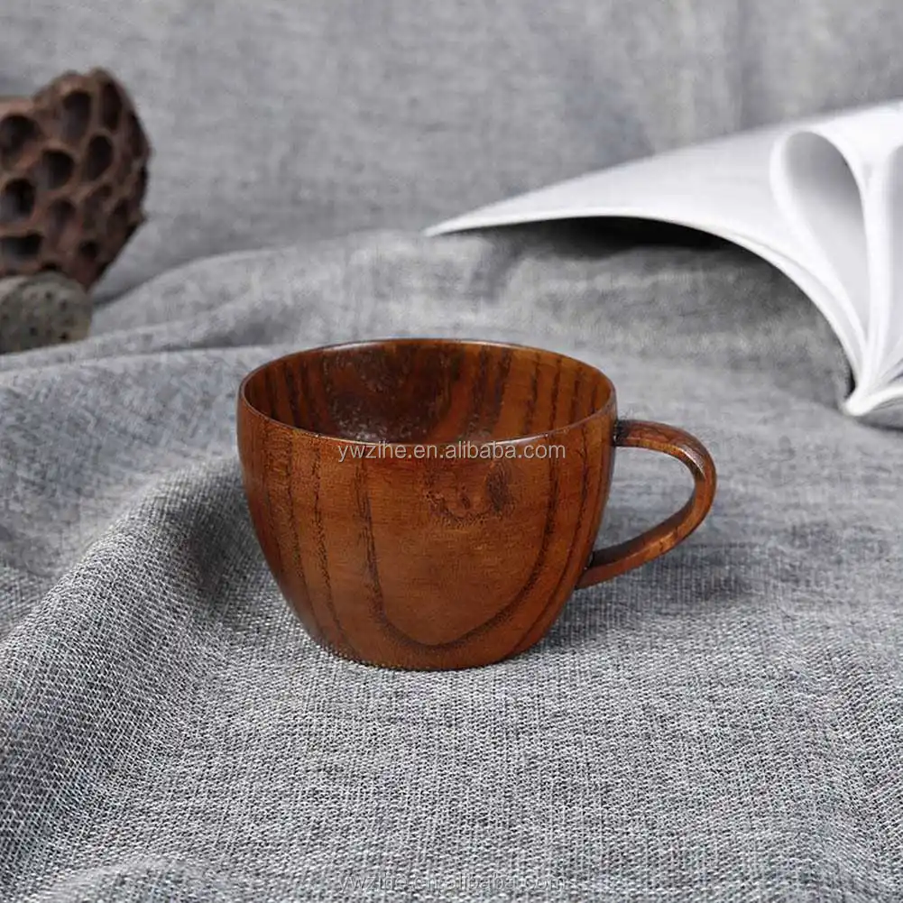 1pc Wooden Cup Primitive Handmade Natural Wood Coffee Tea Beer Juice Milk  Mug