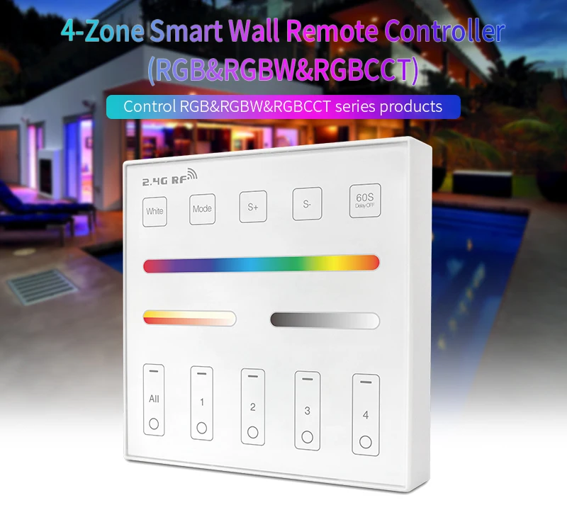 Factory Direct Sale New Design Rgb Rgbw Rgbcct 4 Zone Wall Mounted ...