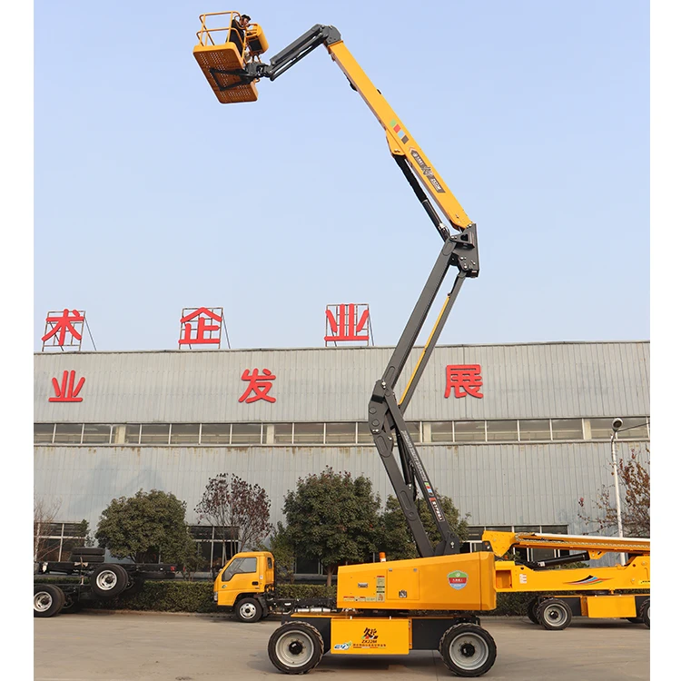 High Quality 16 Meters Gasoline Engine Aerial Work Platform Hanging Self-Walking Cherry Picker Made in China