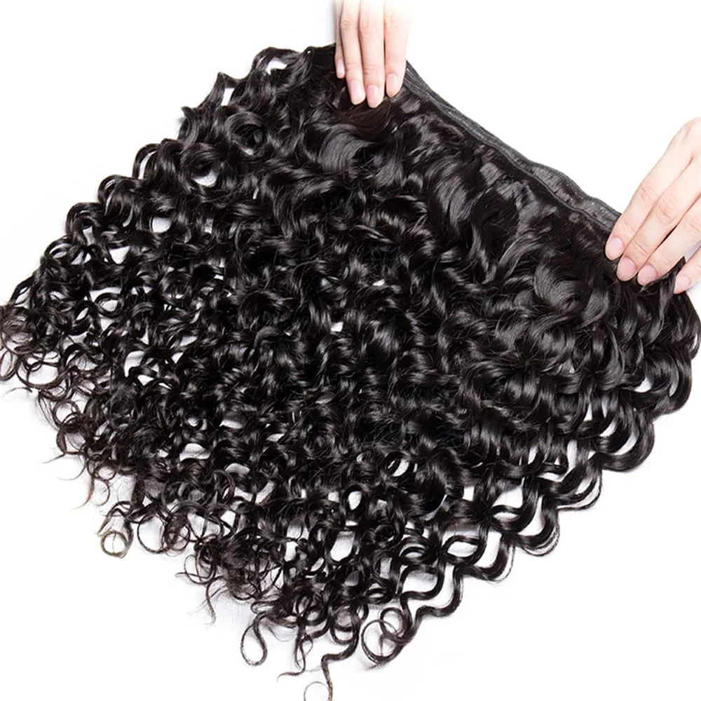 30 pollici Water Wave Human Hair Bundles Brasiliani Extensions Soft Raw Ricci Bundles_voghion.com