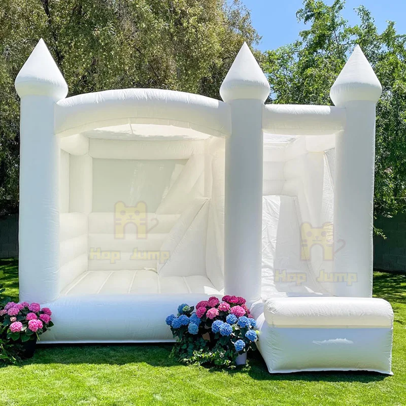 13x13 Белый прыгающий замок домик для взрослых коммерческий надувной батут вечеринки