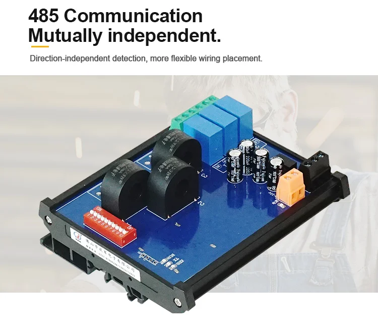 product huaqingjun 3 channel rs485 current voltage transformer detect module 001a high precision rs485 modbus rtu acquisition module357-8