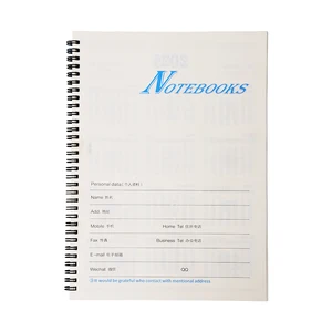 School Notebook 200 Pages Wire O Exercise Books PP Transparent Cover A4 Spiral Binding Notebook