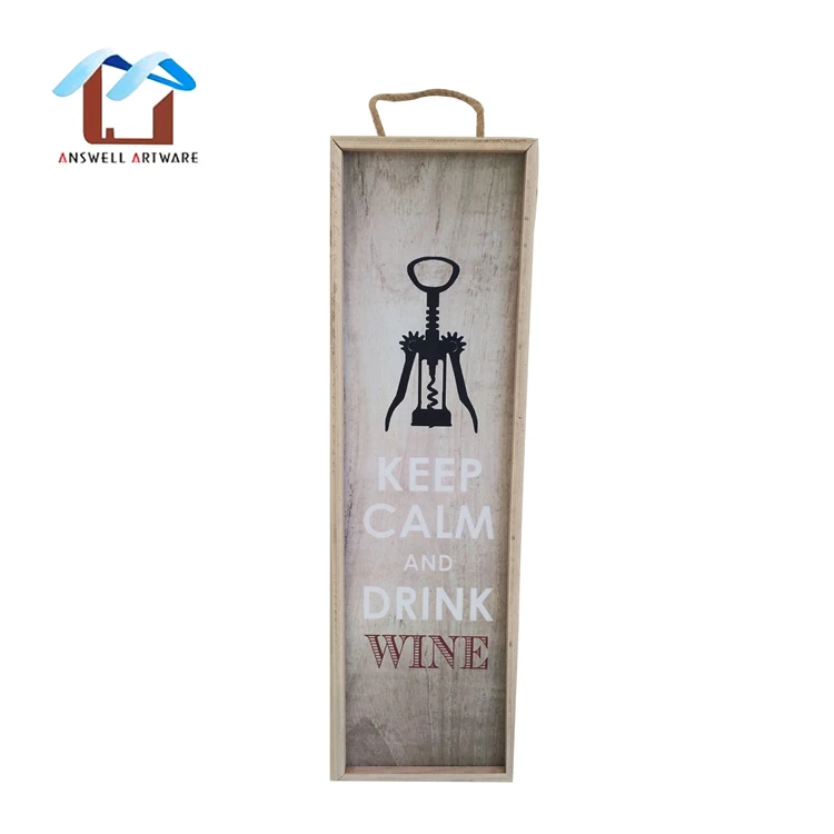 Высокое качество пользовательский шаблон раздвижная крышка деревянный подарок бутылка вина Упаковочная