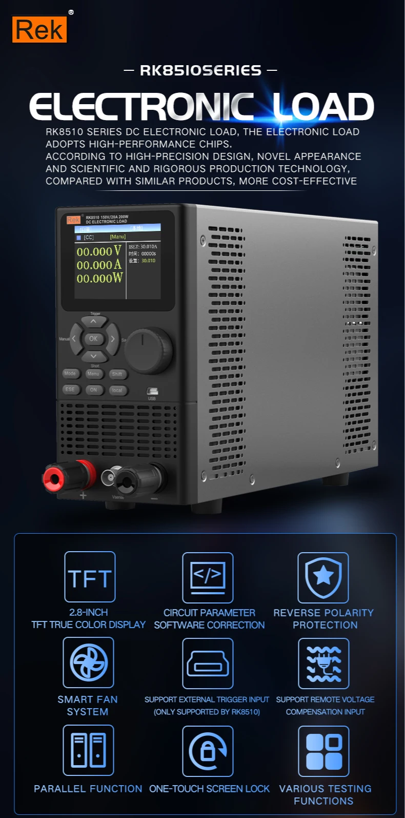 Ring Rba15 Rek RK8510A DC Electronic Load Tester 150V 20A 200W – Reliable Battery ...