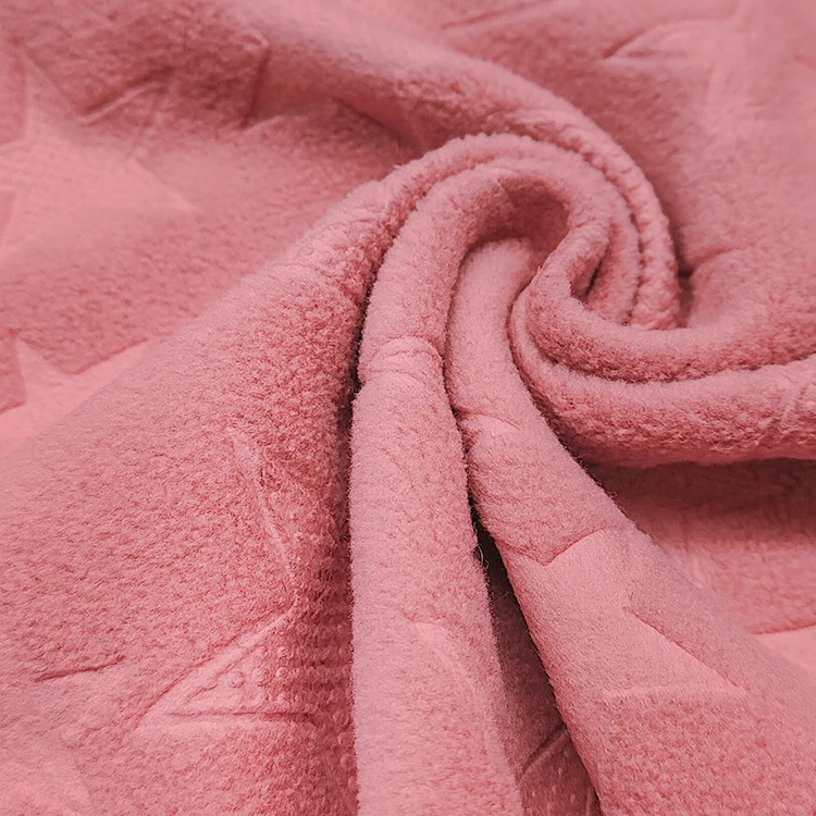 Soft Hand Feel Embossed Fashion Fabric Velvet Material for Pakistan, High Quality Micro Polar Fleece Fabric for Sale/ details