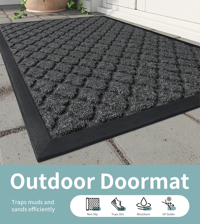 7colour Hot Sale Front Door Mats Outdoor Indoor Thick Rubber Backed Non