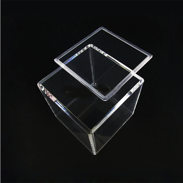 Customized Logo Clear Acrylic Display Storage Box Rectangular Box Acrylic Box with Hinged Lid