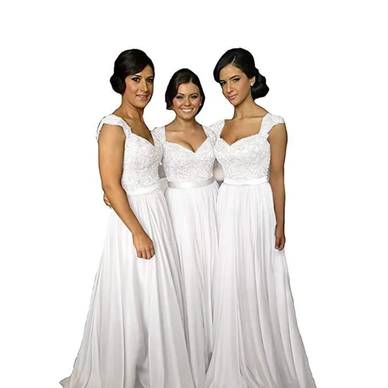New Long Lace Formal Wedding Evening Party Ball Gown Bridesmaid Dress Size 6-24 
