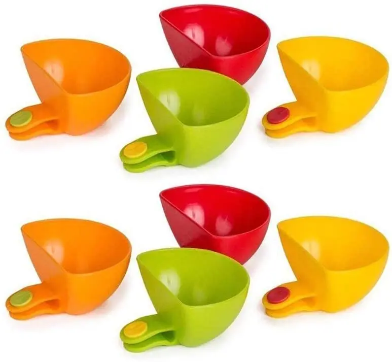 Dip Clip Bowl Plate Holder,1pcs Color Plastic Dish Chip and Dip Serving for Spice Tomato Sauce Salt Veggie Vinegar Ketchup Chips,Chip Clips Holders,Condiment Cups Dipping for Party Dinner 