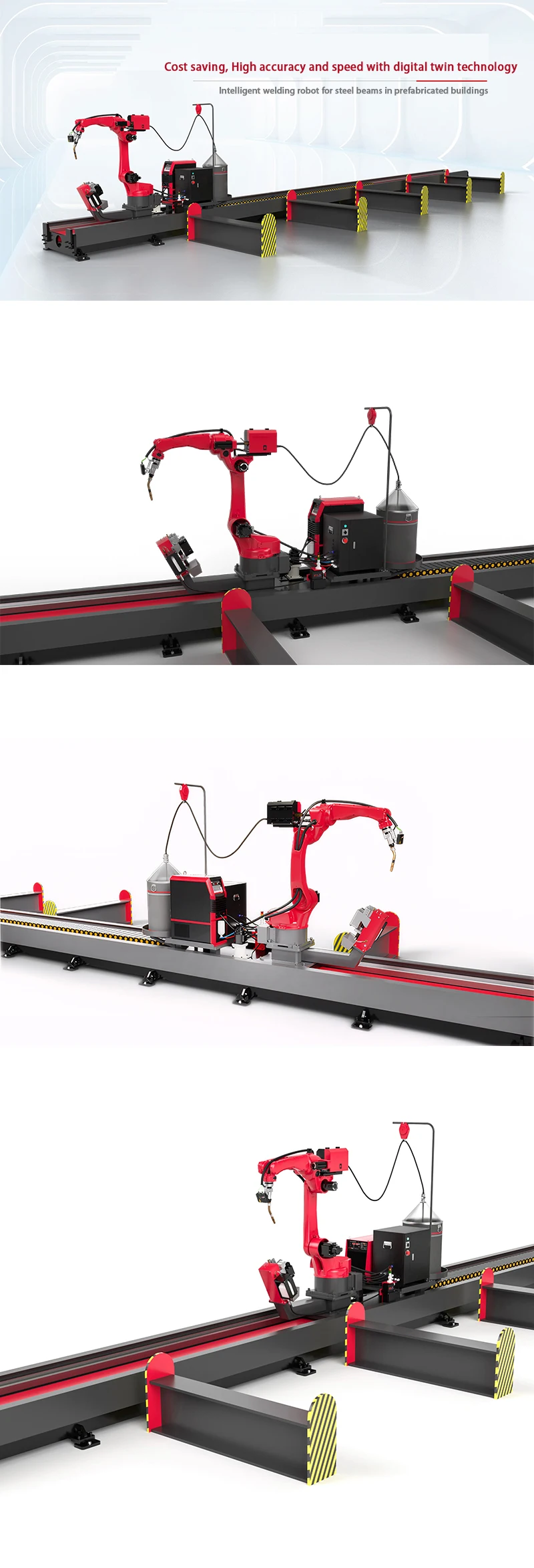 New Condition Metal Structures Steel Beam Robot Welding Line Automatic MIG Welding Robot Workstation