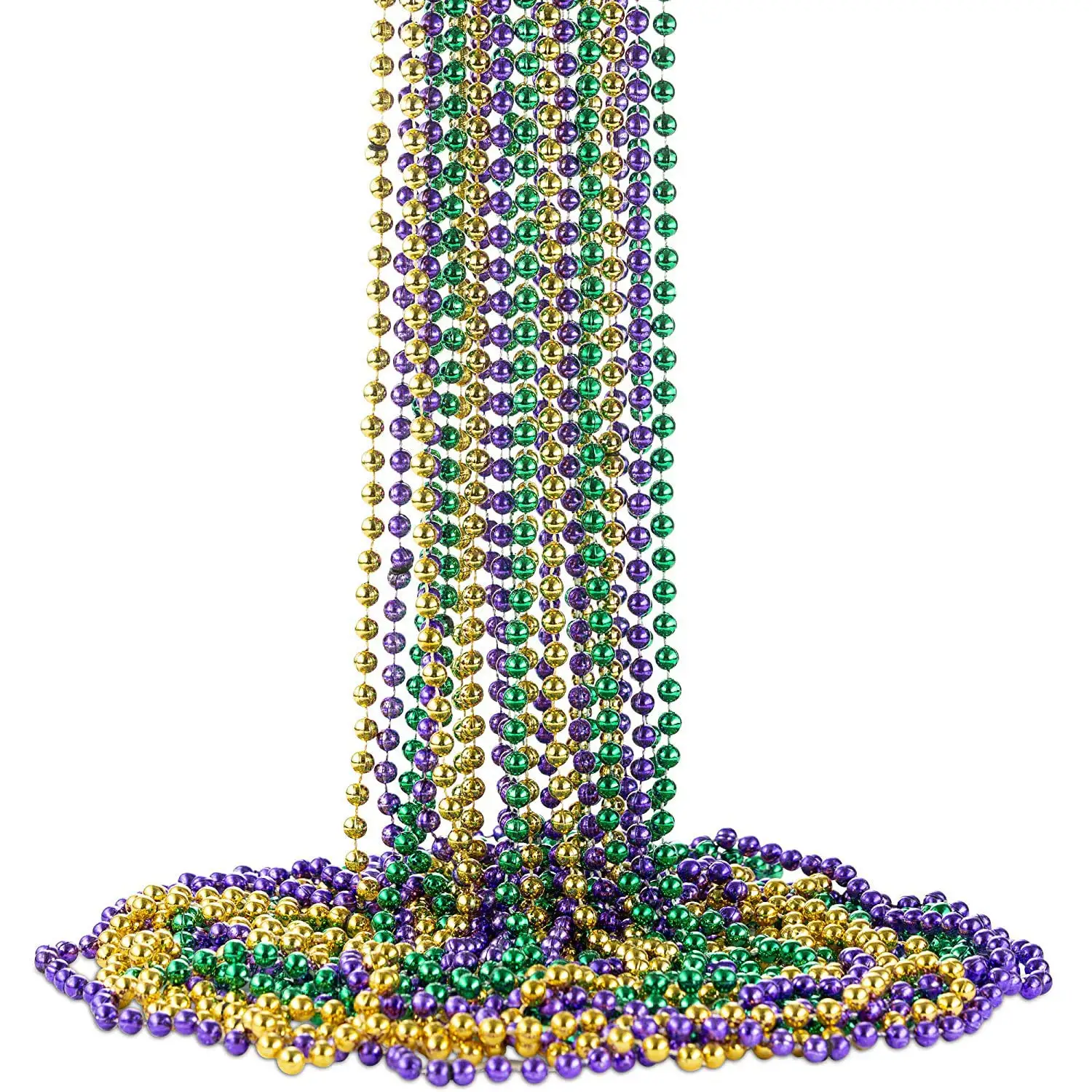 Mardi Gras Bead Necklaces 12 Pack Colorful Party Favours