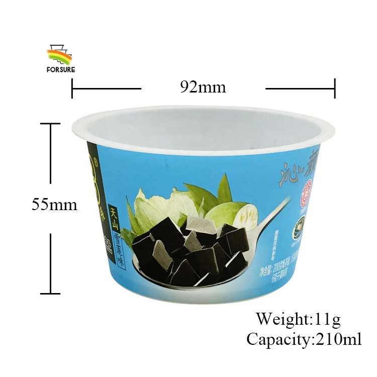 Customized Designs Plastic Cup With Aluminum Foil Seal Disposable Recycle Food Pack Yoghurt