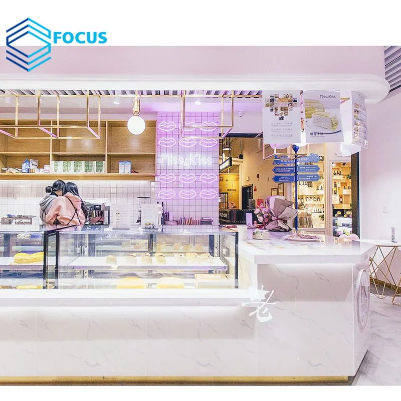 New Design Bubble Tea Counter Milk Tea Shop Counter Ice Cream Shop Decoration