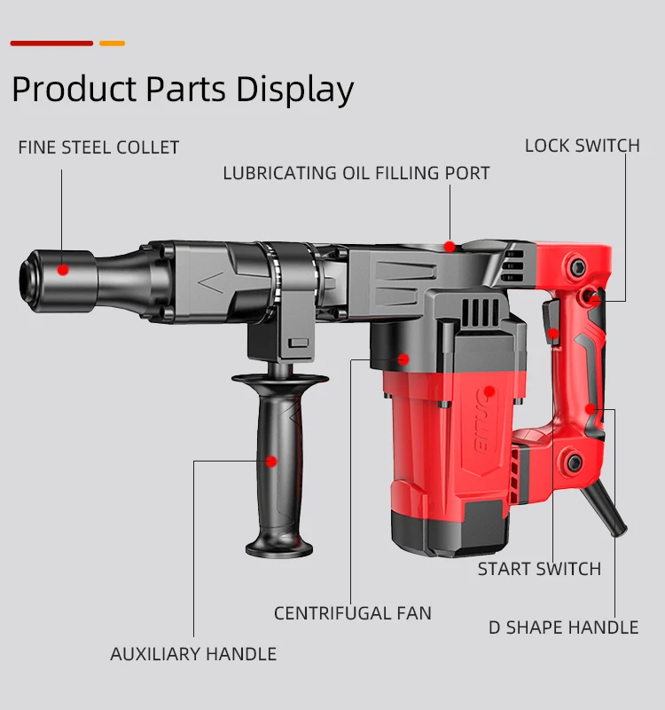 1100w Demolition Breaker 220v Electric Jack Hammer Heavy Duty Electric