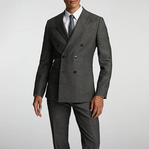 Men's Business Suits Regular Fit Men's Wool Formal Wedding Suit Groom Business Exquisite Double Breasted Suit Men