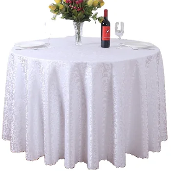 doubleJacquard pattern dining table cover round rectangle table cloth wedding white round tables cloth for events party