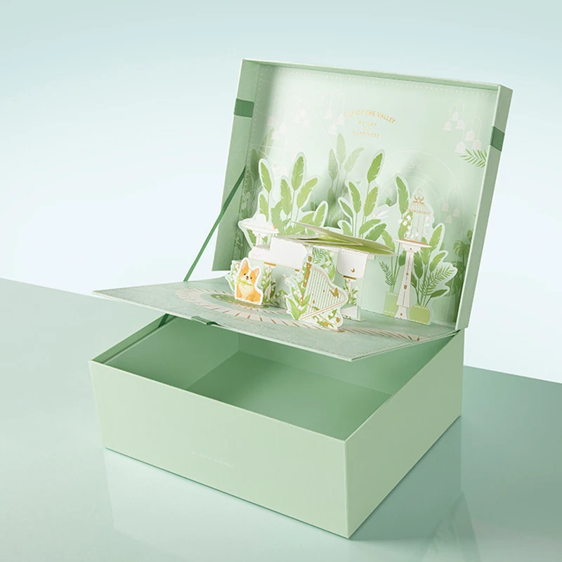 Custom Explosion Luxury 3D Pop up Large Paper Packaging Boxes Surprise Box Gift Box With Bag