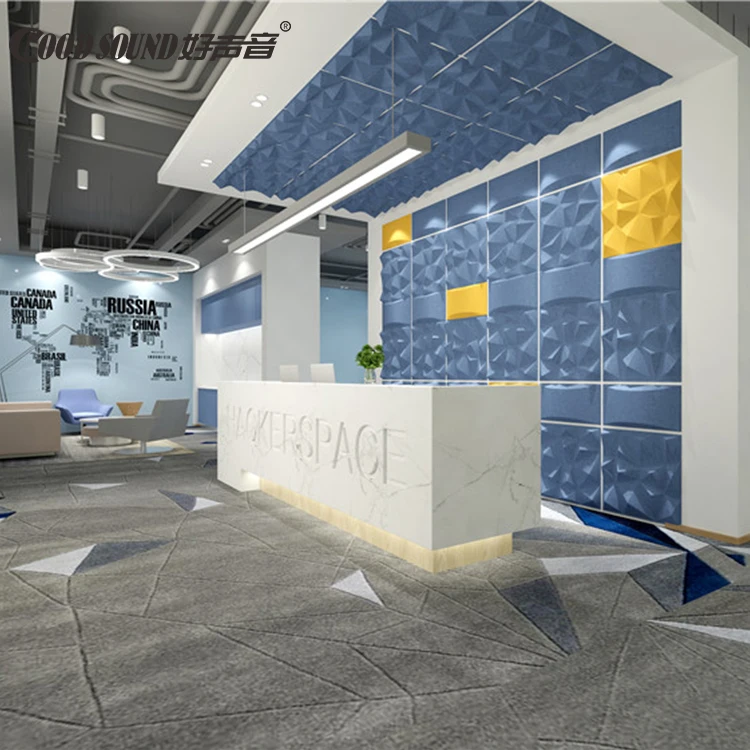 GoodSound 100% Polyester Fiber Triangles Acustic Board Cinema Acoustic System 9mm 3D Sound Proof Material Wall Panels