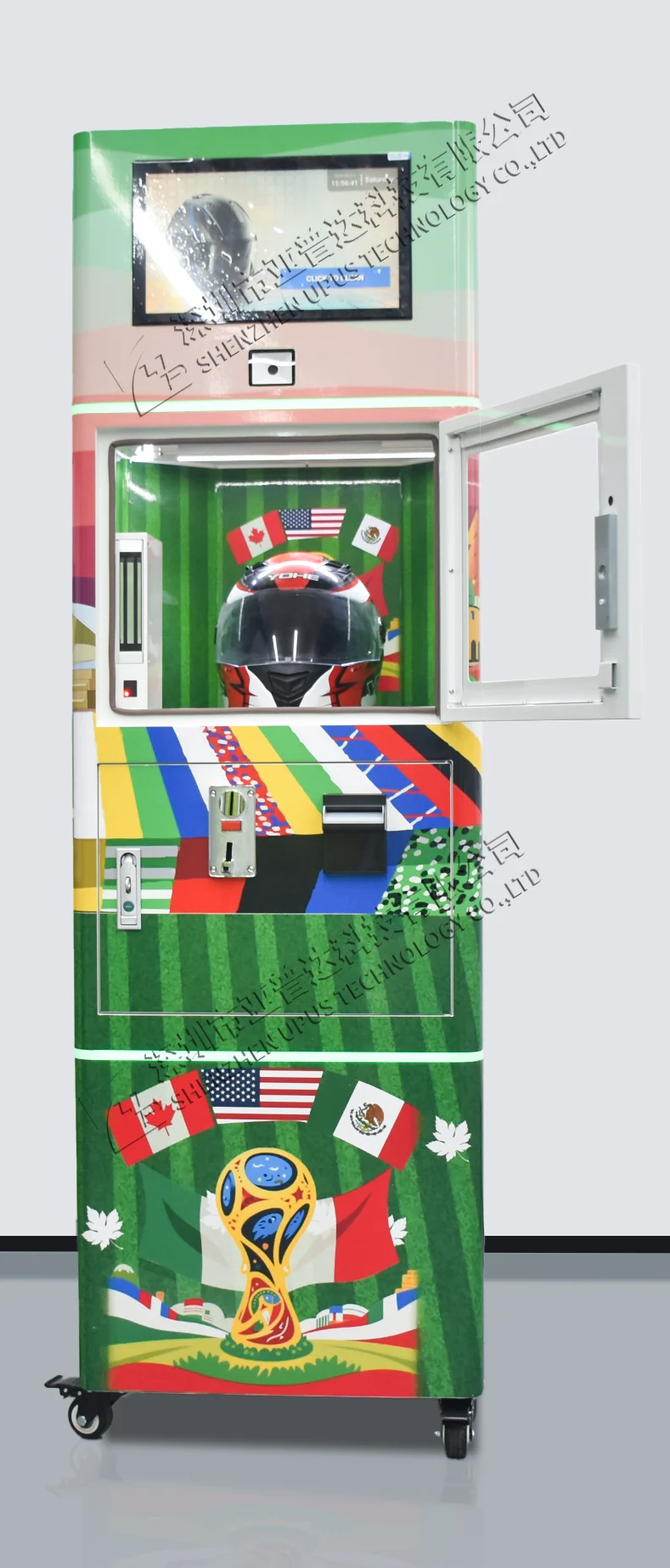 product patent manufacturer custom automatic commercial motorcycle bike helmet vendo dry cleaning washing machine with wordcup theme-13