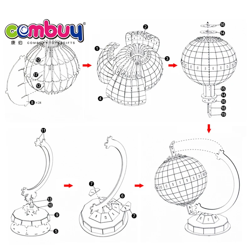 Drawing Colorful Puzzle Globe Model Kids 3d Painting Paper with Pen