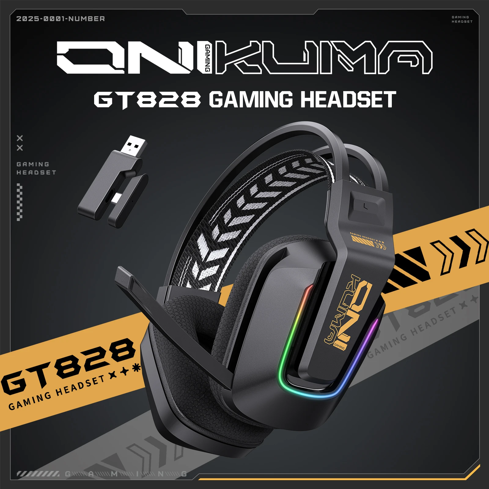 ONIKUMA GT828 Gaming Wireless Earphones - 3-Mode Transmissions