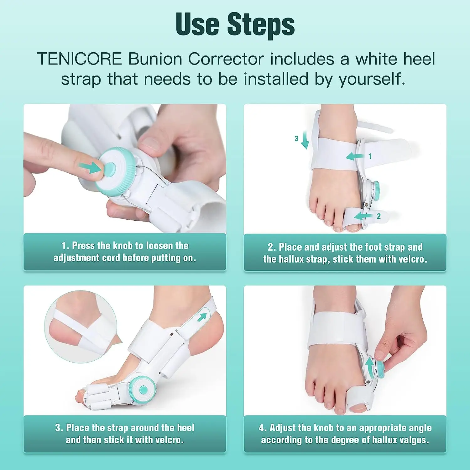 New Arrival Adjustable Big Toe Splint Foot Bone Protrusion Overlapping Toe Separator Hallux Valgus Bunion Corrector