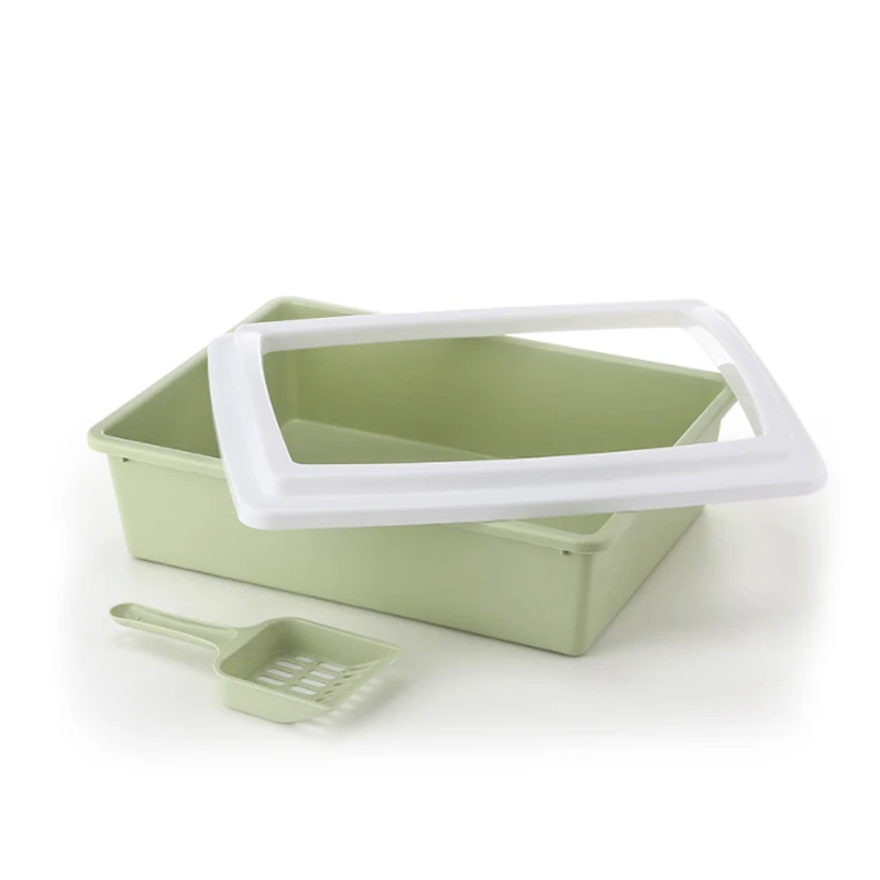 Rectangular Pet Semi-closed Cat Litter Box Litter Tray Toilet Plastic Cat Litter Box With Shovel
