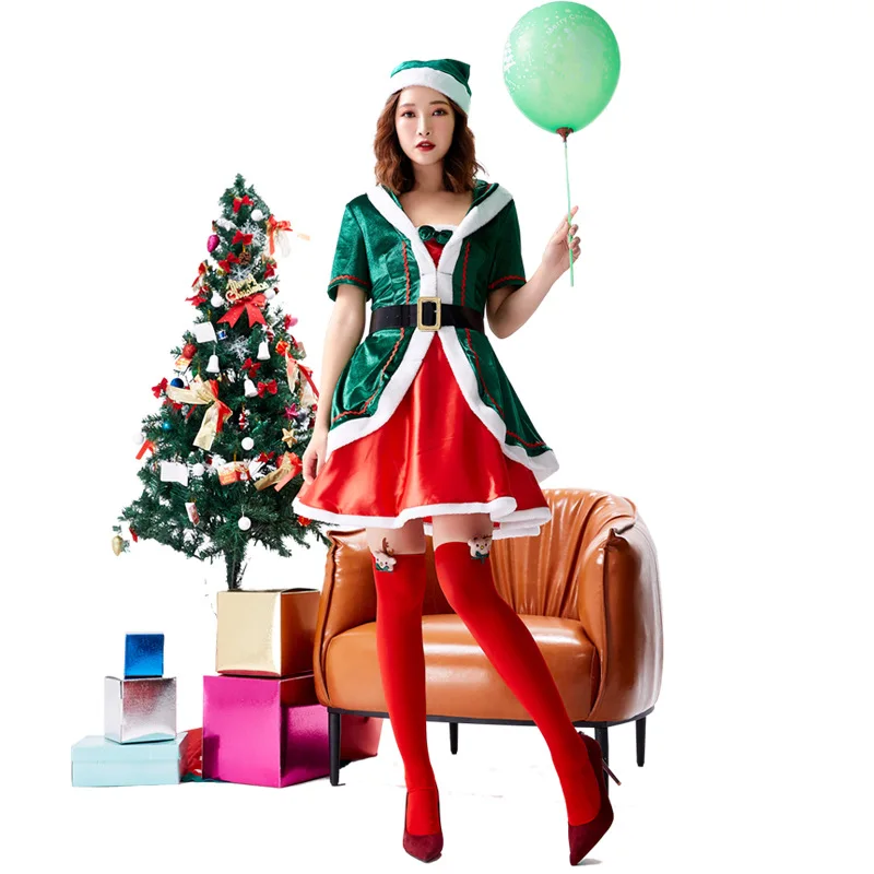 Girls Santas Little Helper Elf Christmas Party Fancy Dress Costume 2-3 years 