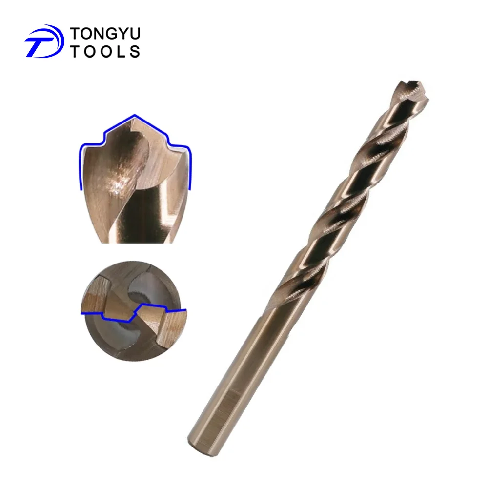 thumbnail image 2 of 5pc 1/2" HSS M35 Cobalt Drill Bits – Split Point 135°, Jobber Length, Round Shank 2 of 5