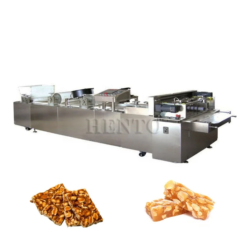 Stable Working Peanut Bar Flatten and Cut Machine / Energy Bar Cutter / Rice Cake Forming Cutting Machine