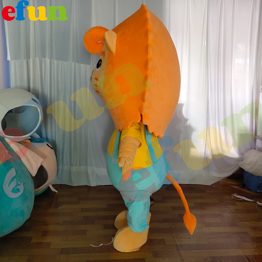 Efun MOQ 1 PC  Custom Make lion Mascot Costumes Cute Walking Cartoon Animal Costume for Party