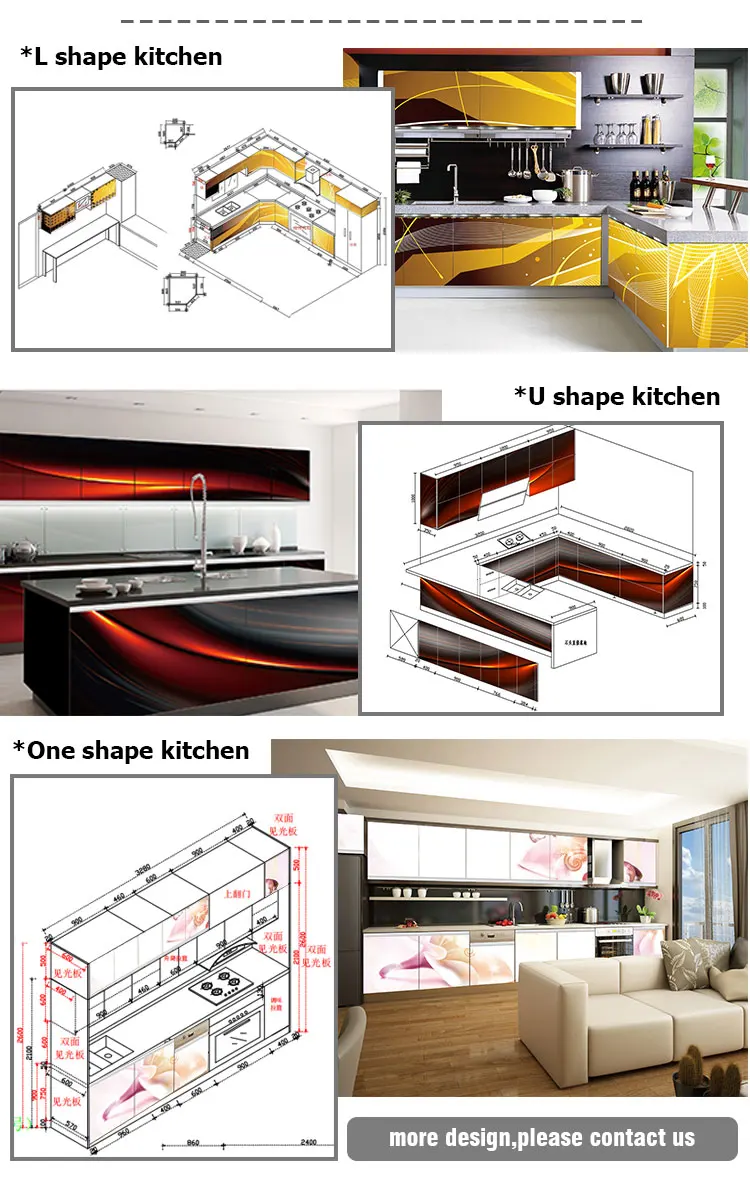 Desain Terbaru 2021 Buatan Pabrik Cina Harga Grosir Kabinet Dapur Kayu 3d 4d Buy China Lemari Dapur