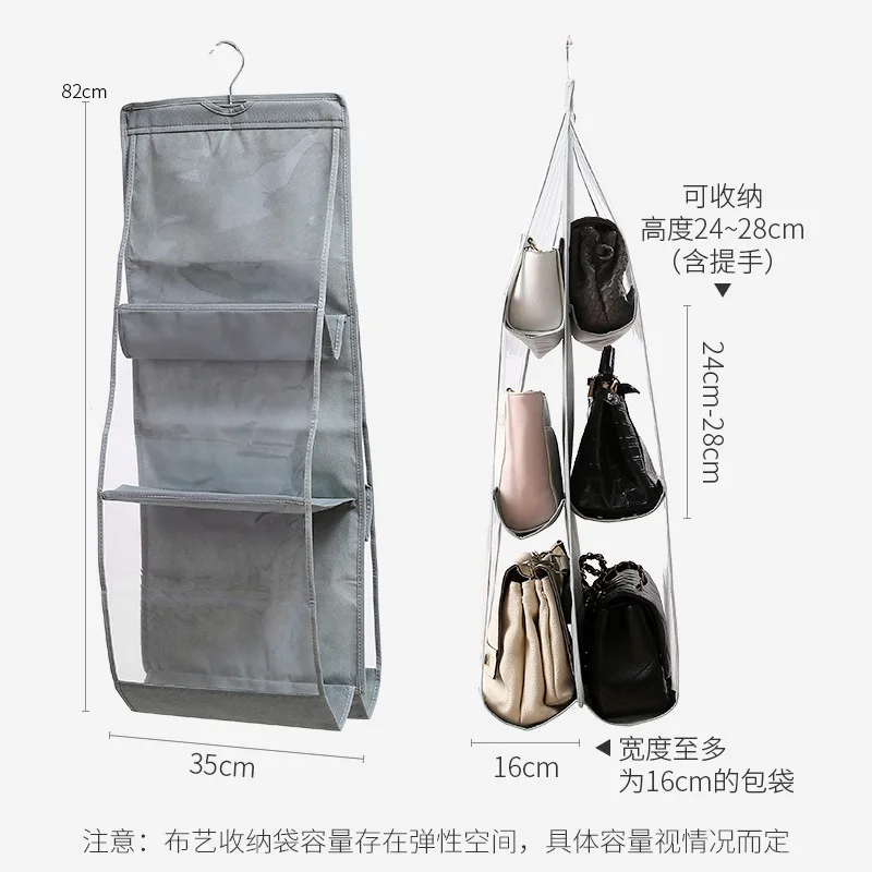 Organize Your Wardrobe with 6pocket Hanging Handbag Organizer